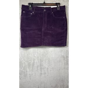 Lucky Brand NEW Mini Skirt Womens Sz 4/27 Corduroy Maroon Pockets Zipper Logo